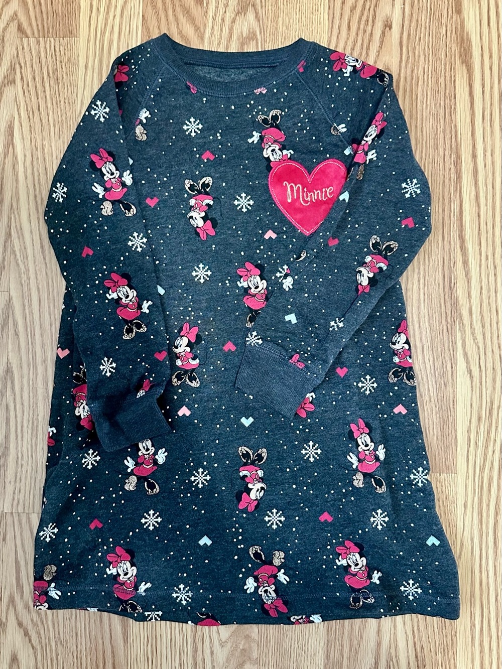 Mouse Girls' Long Sleeve Navy & Pink Dress